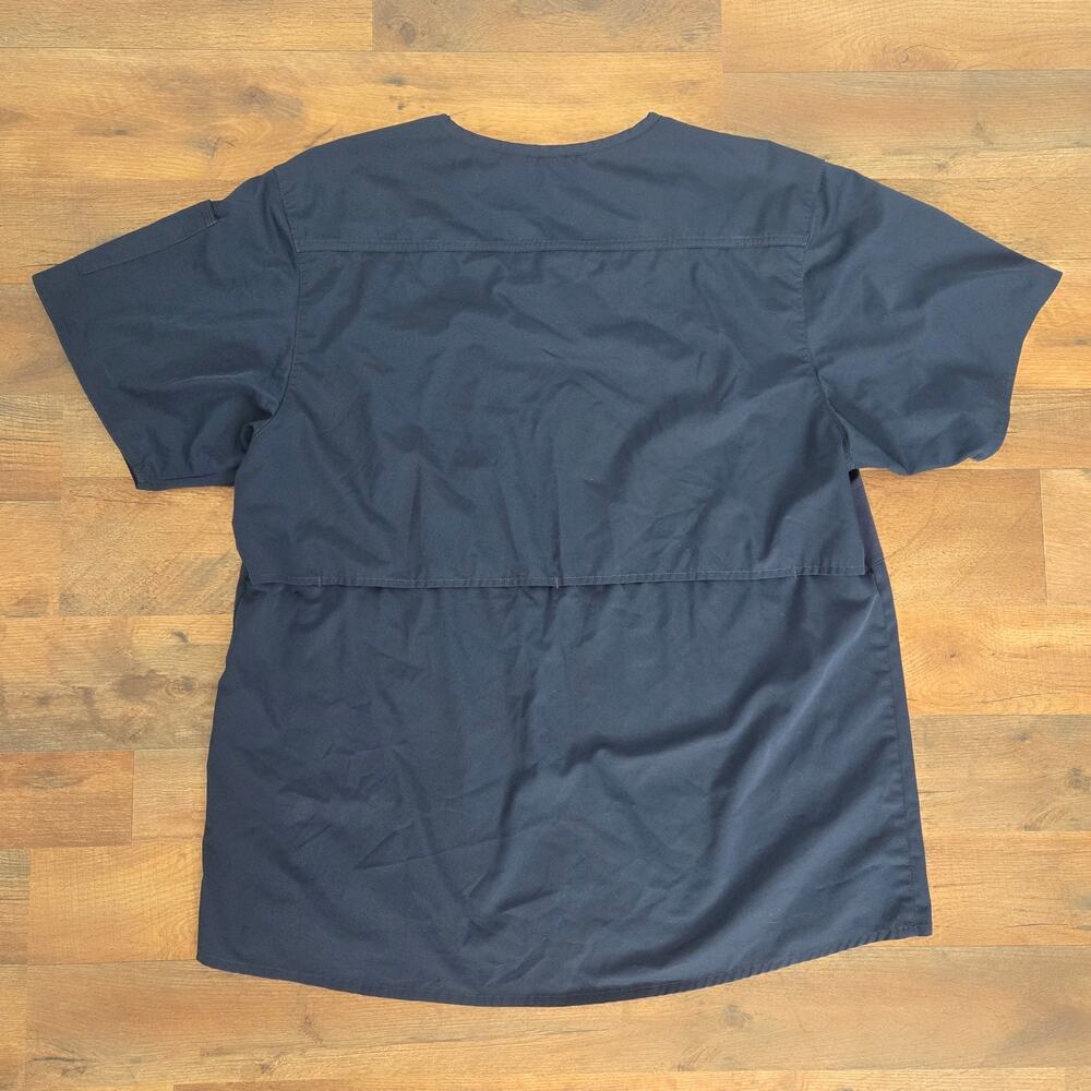 Carhartt Navy Blue Scrub Top Shirt w/ Pocket V-Neck Size XL - Picture 5 of 5